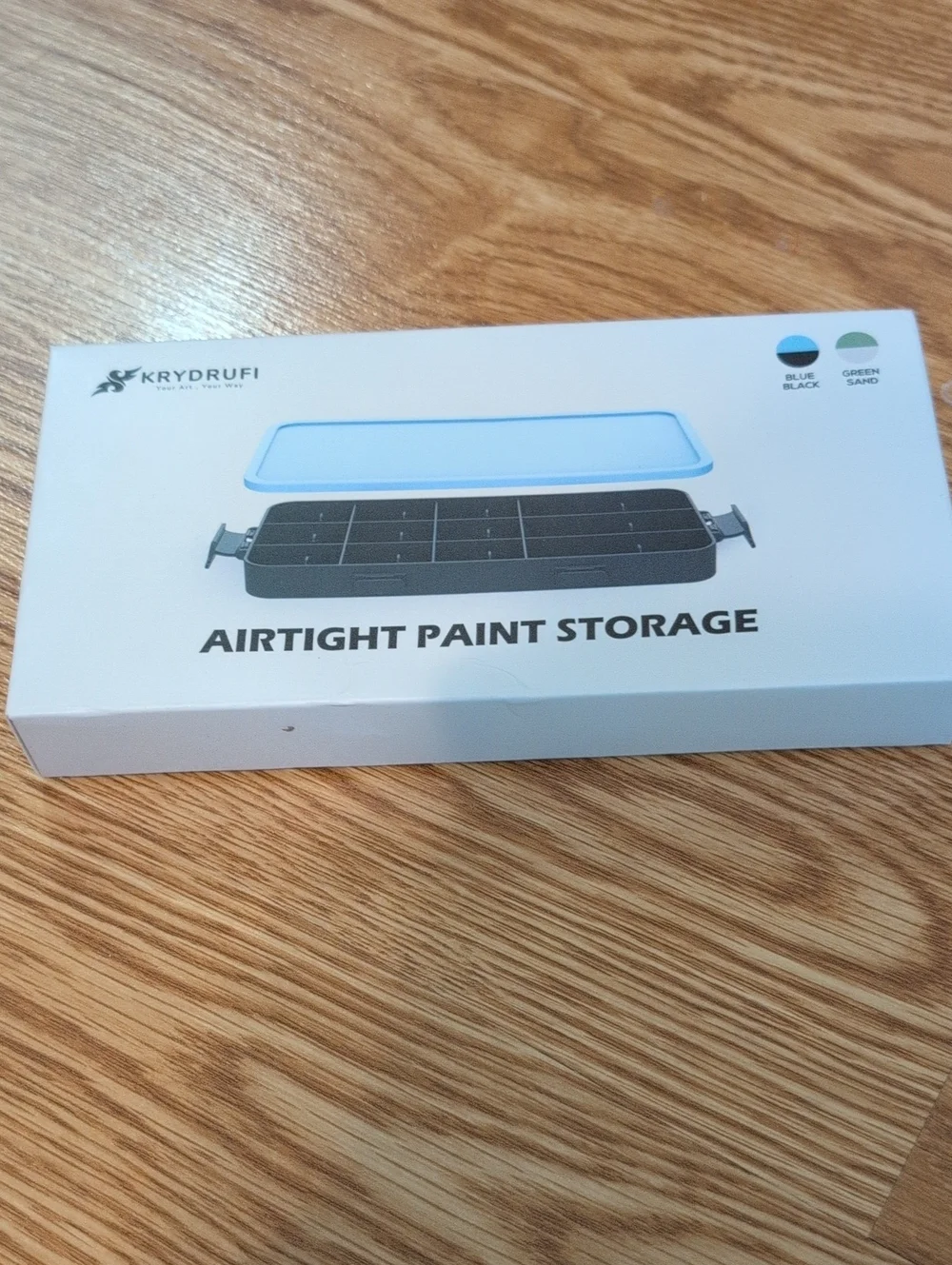 Brand New Never Opened KRYDRUFI Airtight Paint Storage Box - Gray with Blue Lid